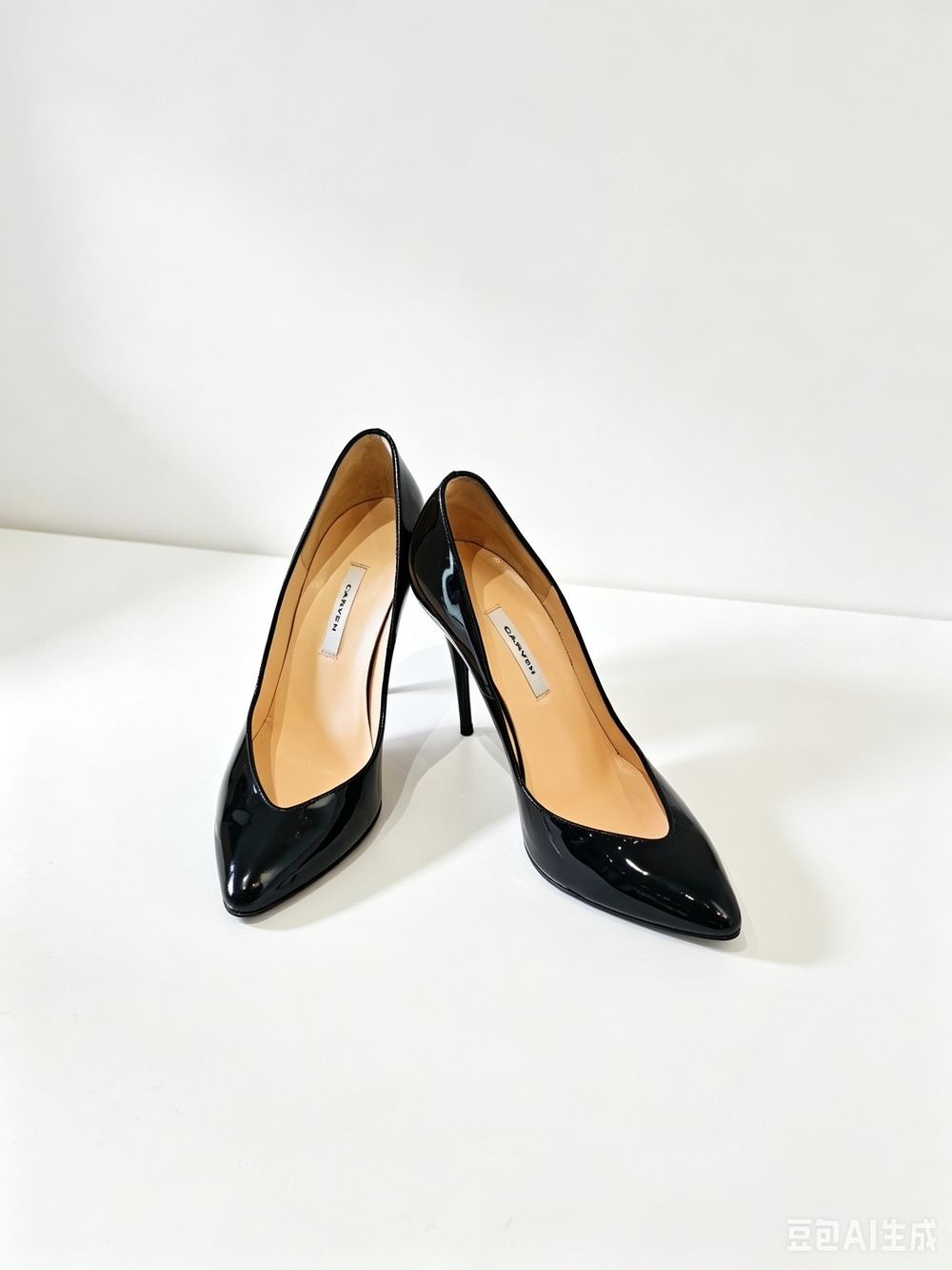 Craven Black Patent Pointed-Toe Stiletto Pumps